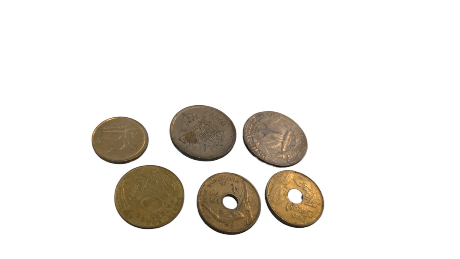 Lote de antigas moedas estrangeiras