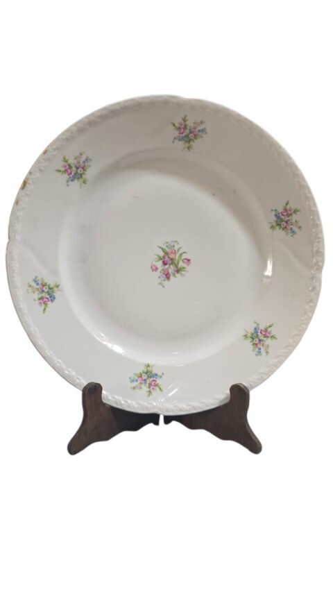 Grande e antigo prato de bolo de porcelana Tcheca