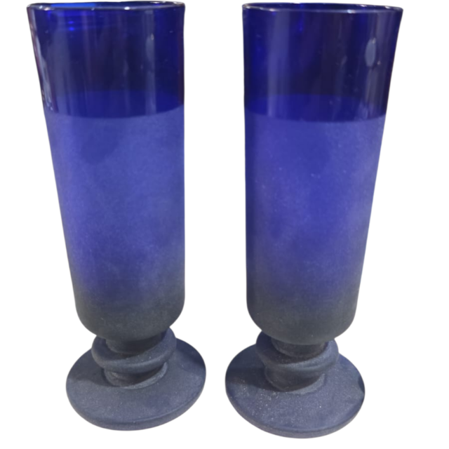 Elegante taça azul cobalto (valor unitário)