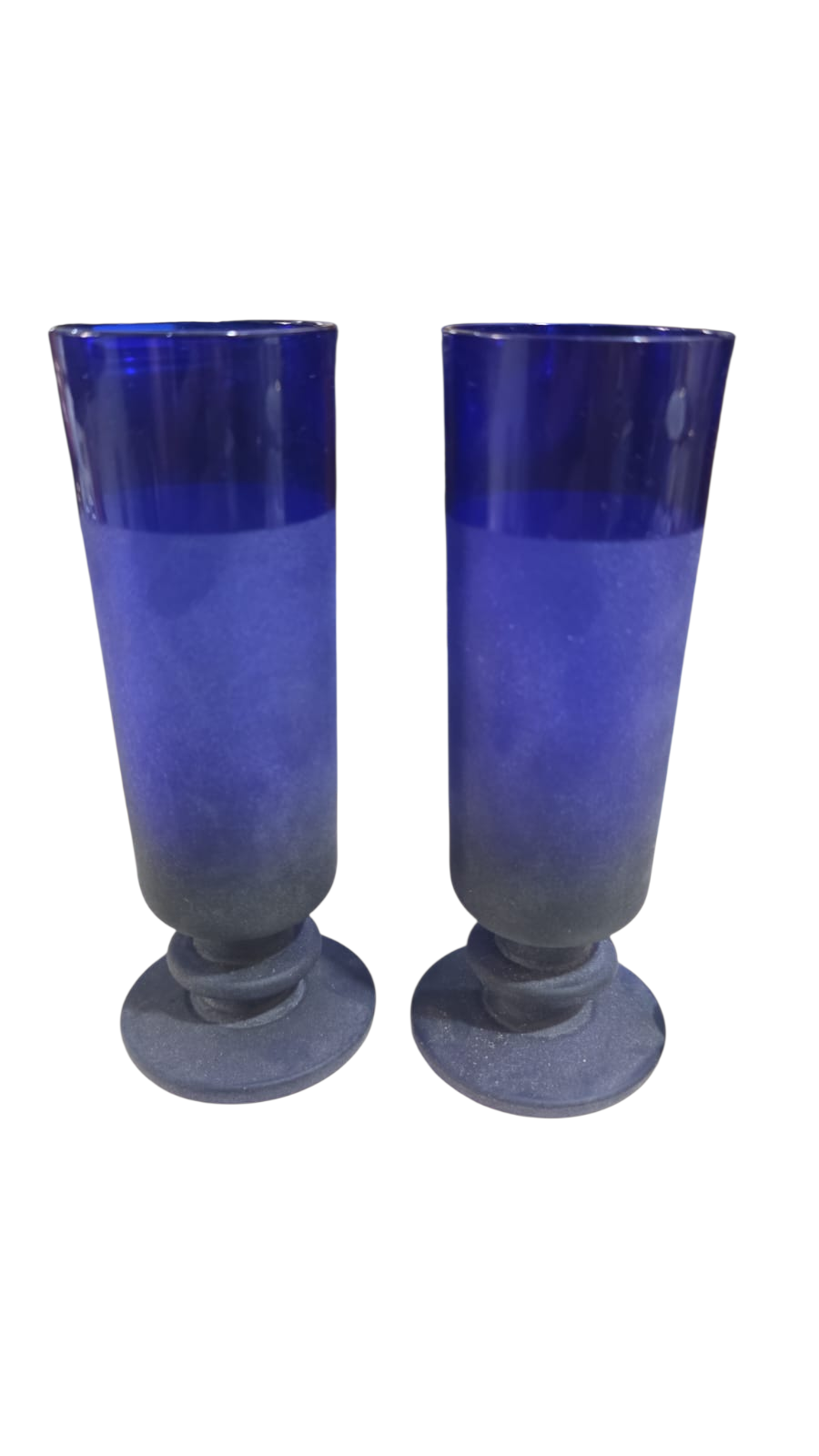 Elegante taça azul cobalto (valor unitário)