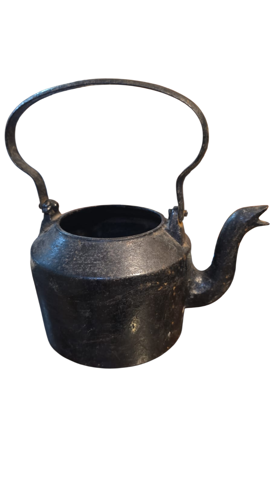 Antiga chaleira em ferro fundido