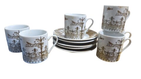 Xícaras de café em porcelana com bela arte. (valor unitário)