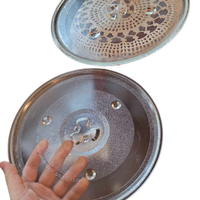 Par de bandejas de microondas de vidro