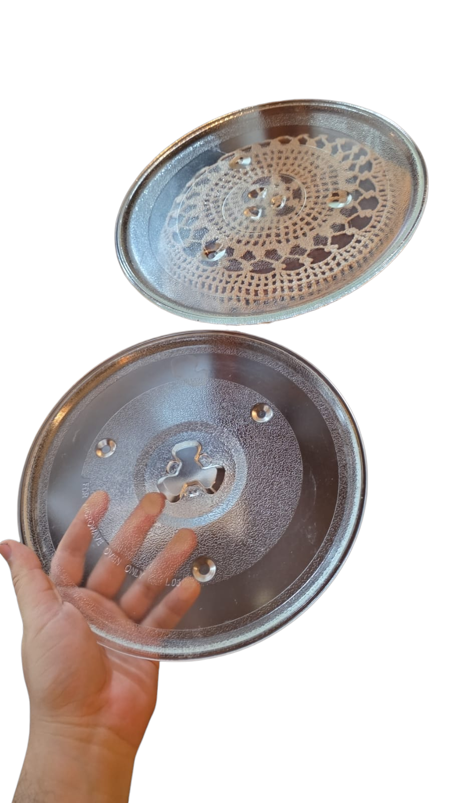 Par de bandejas de microondas de vidro