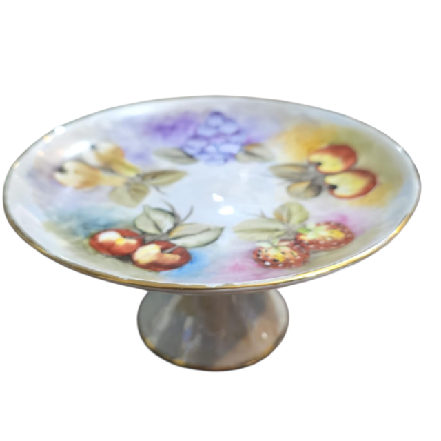 Pequena fruteira de porcelana, belíssima arte feita a mão