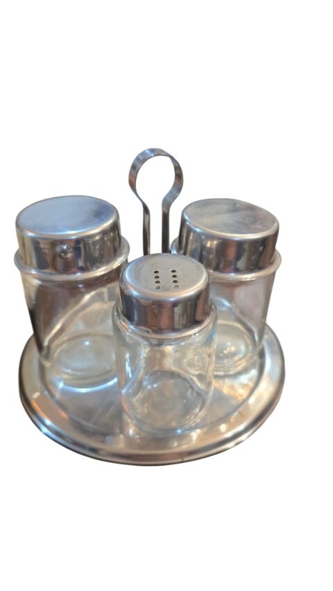 Galheteiro inox/vidro