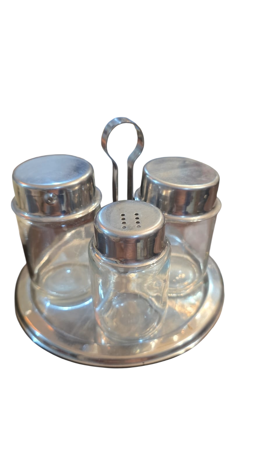 Galheteiro inox/vidro