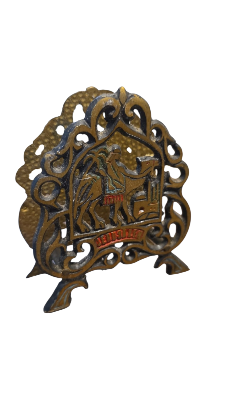 Porta guardanapo em dourado metal