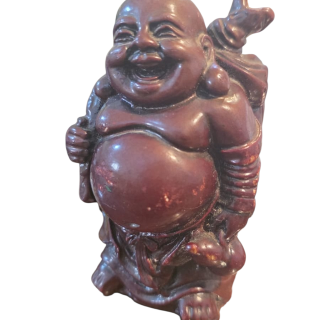 Diferenciado e antigo Buda sorridente em charão