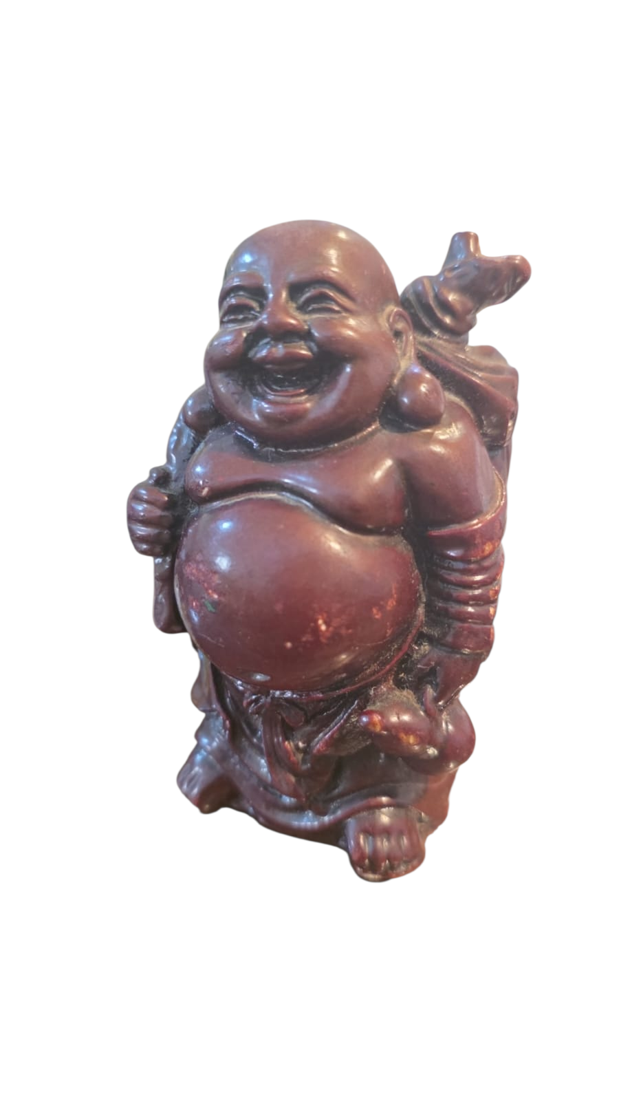 Diferenciado e antigo Buda sorridente em charão