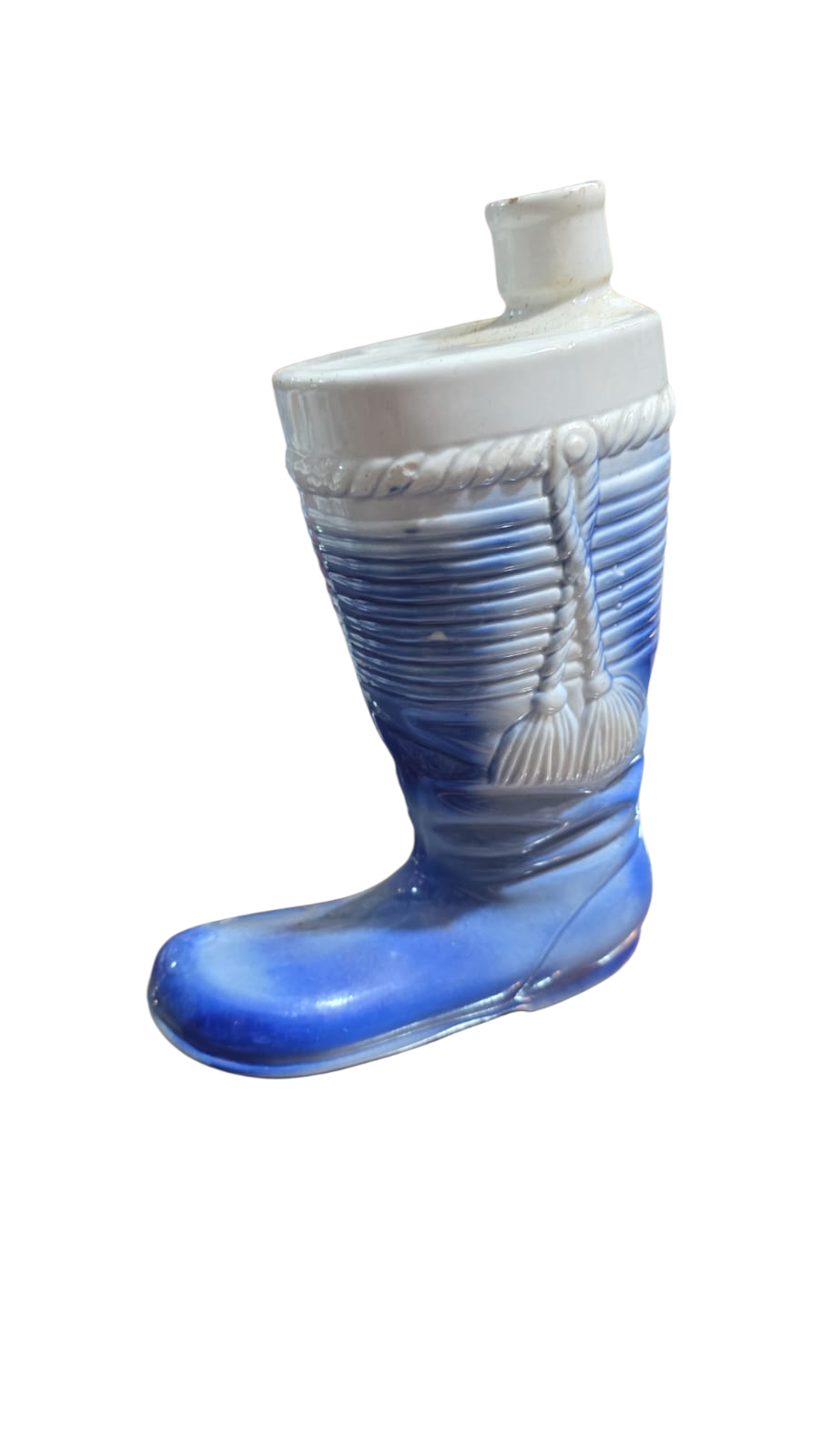 Rara garrafa de louça em formato de bota