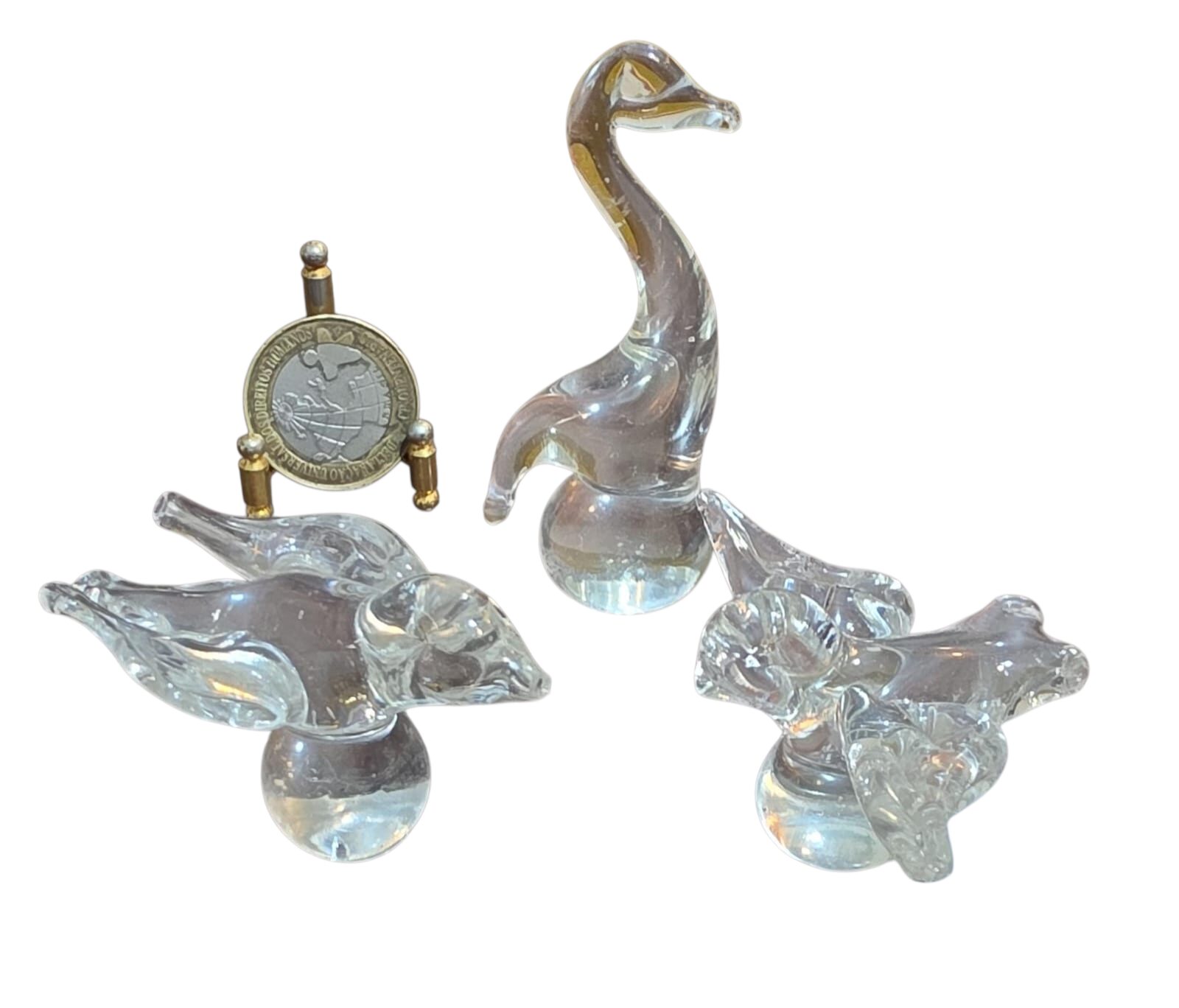 Trio de aves em murano