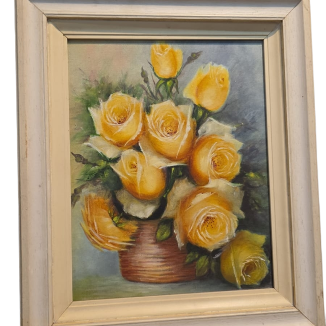 Quadro com bela pintura de flores