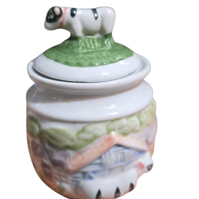 Potiche de porcelana, pintado a mão