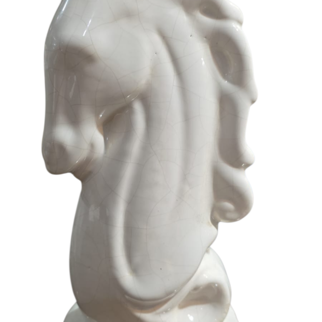 Busto de cavalo em faiança vitrificada