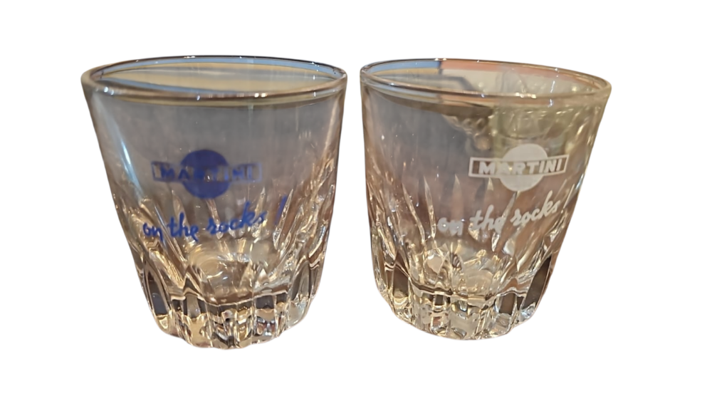 Par de copos em cristal rose, Martini