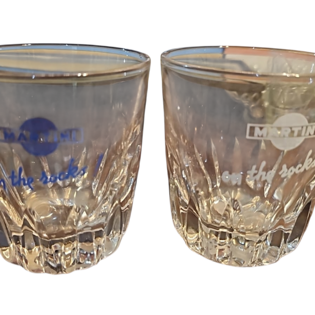 Par de copos em cristal rose, Martini