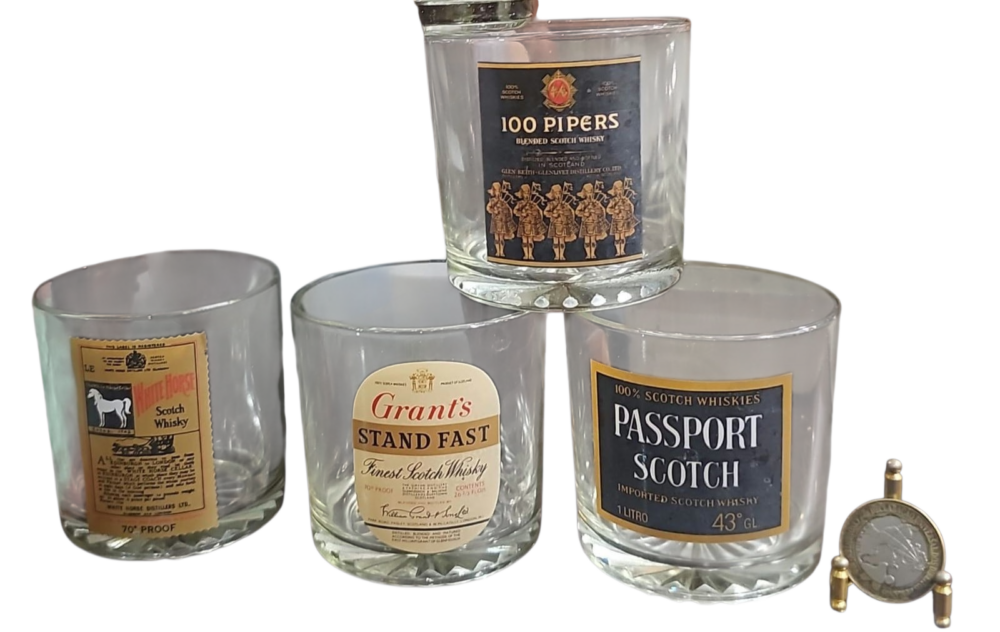 Quarteto de copos de whisky de cristal