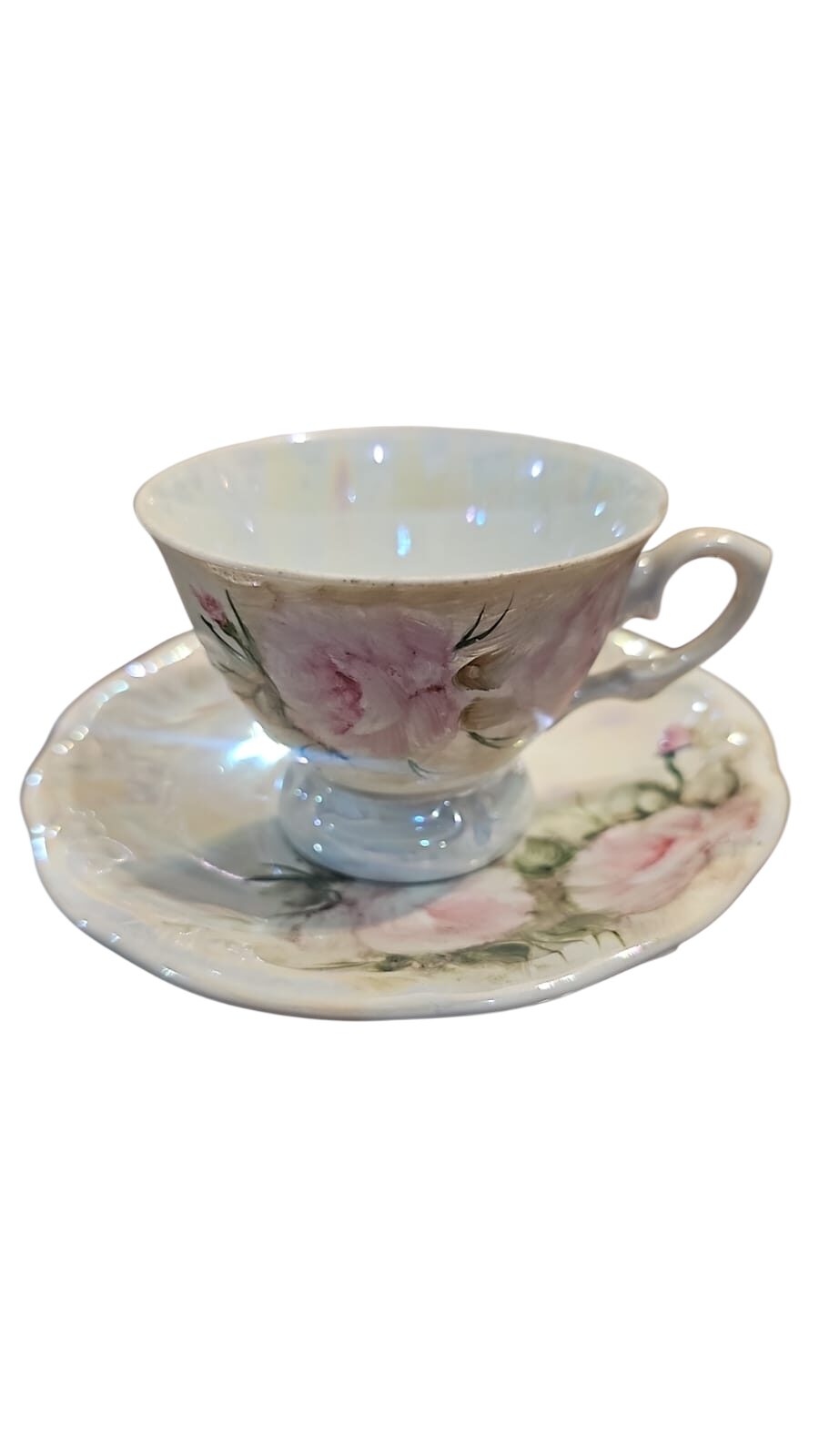 Xícara de café de porcelana com belíssima arte pintada a mão
