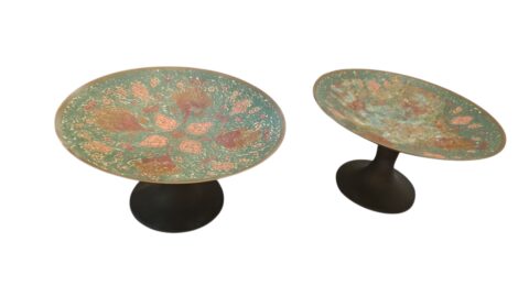Par de centros de mesa em bronze indiano