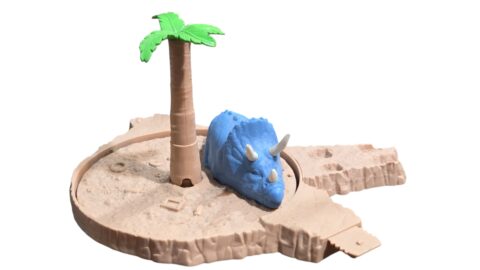 Cenário giratório de Dinossauro triceratops
