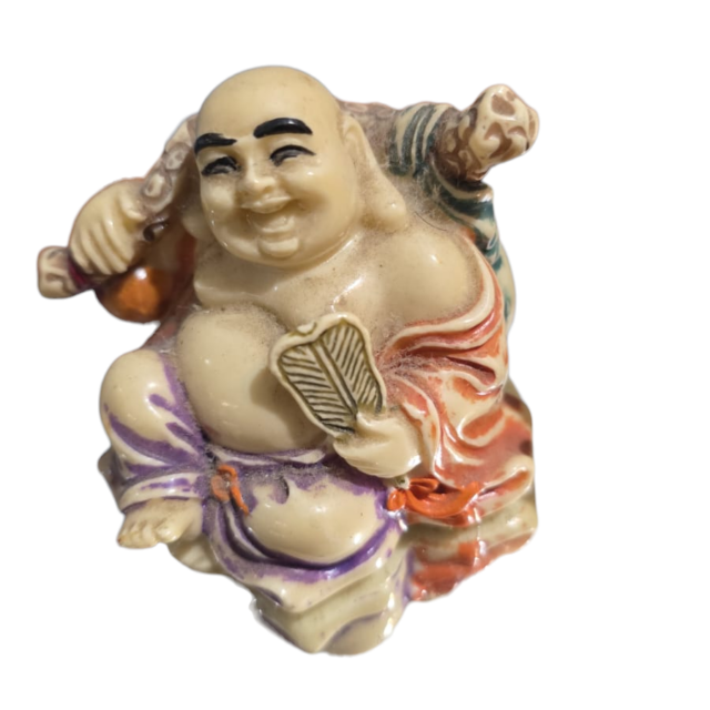 Buda de resina, pintado a mão. Cód: h9986