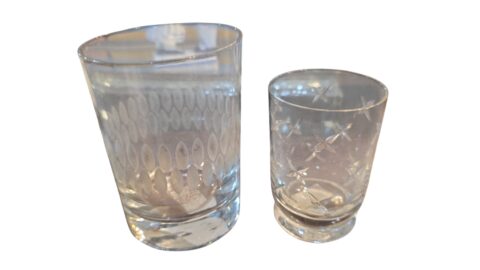 Par de copos de cristal