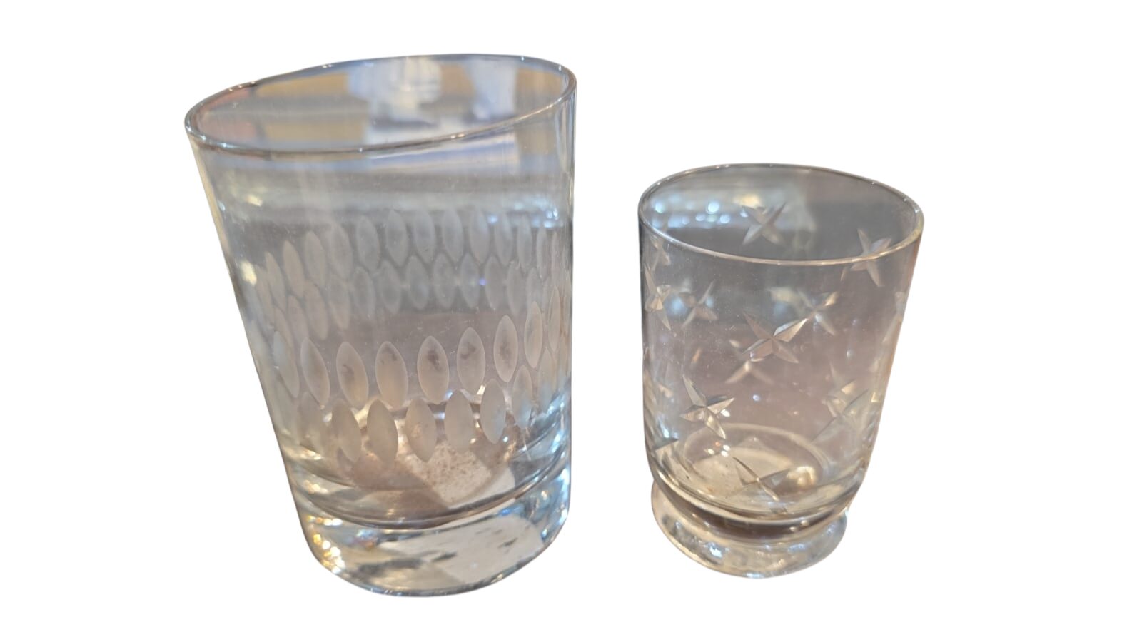Par de copos de cristal