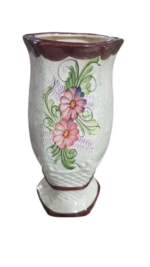 Belíssimo, grande e antigo vaso pintado a mão