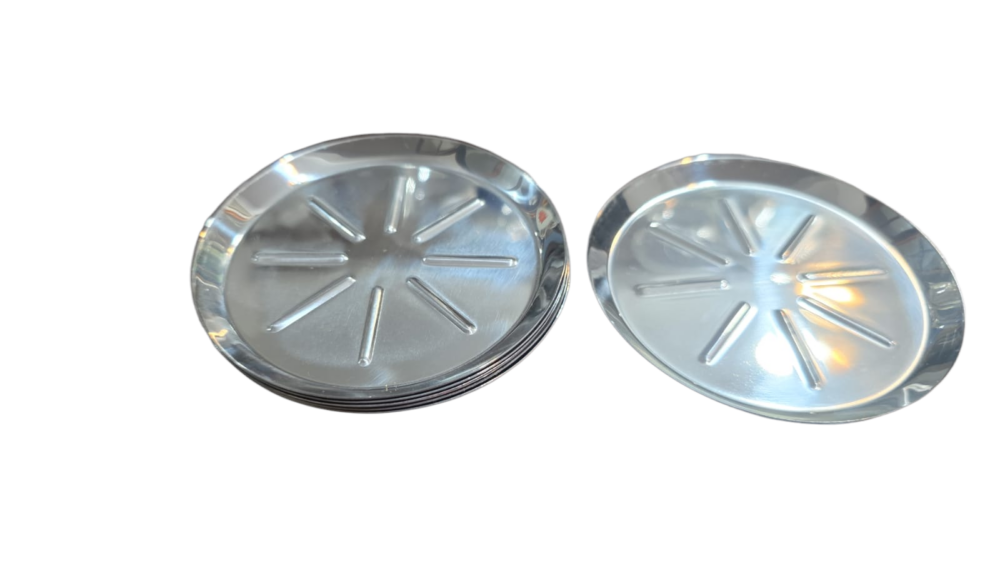 Conjunto de antigos porta-copos de inox