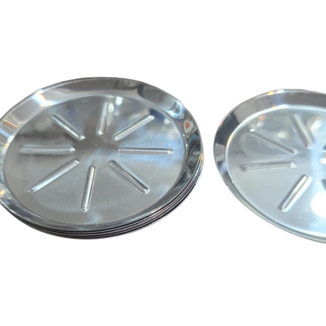Conjunto de antigos porta-copos de inox
