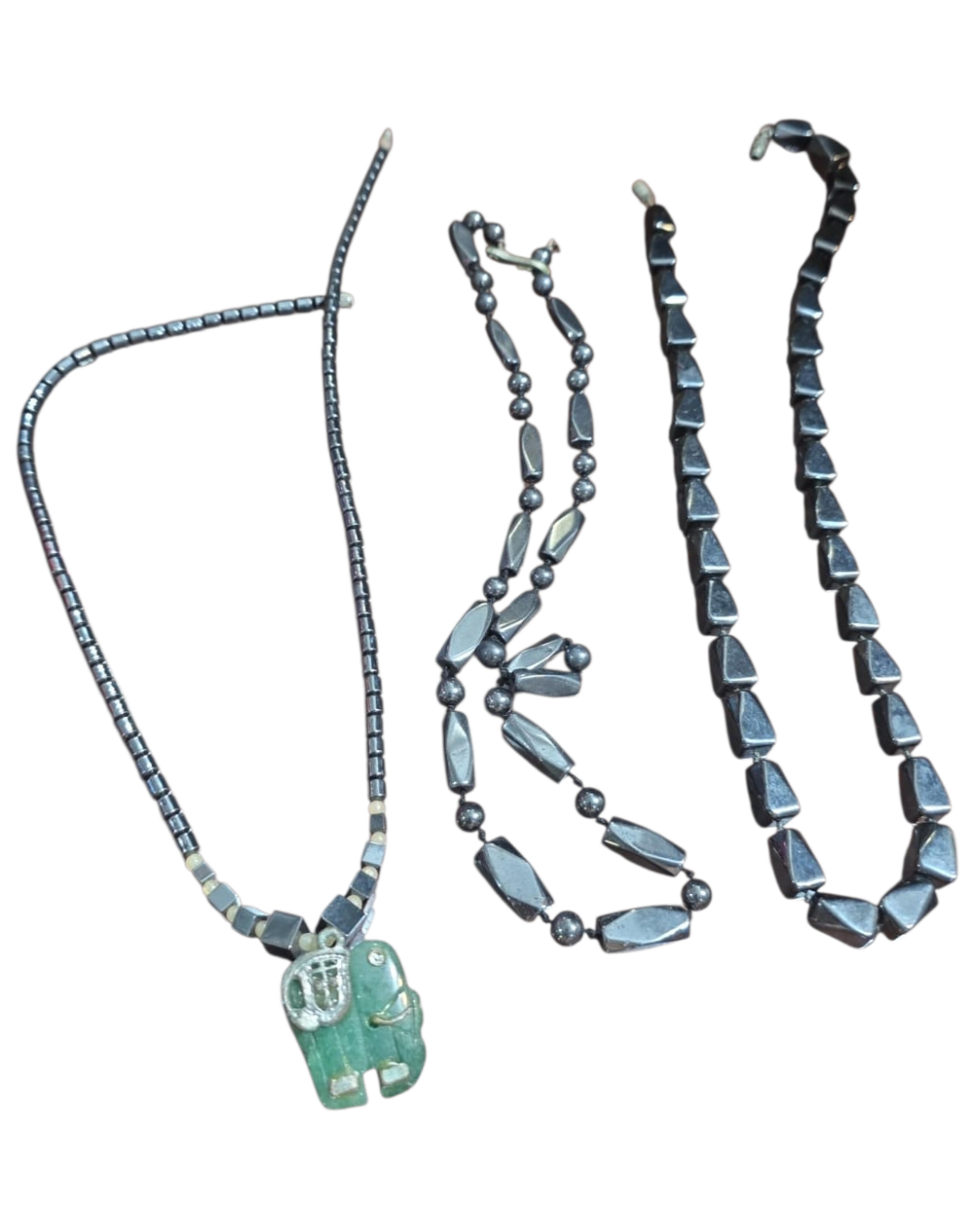 Trio de colares elegantes de pedras