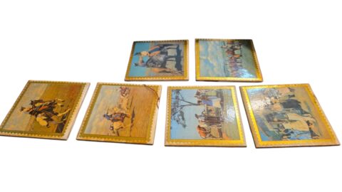 Lote de azulejos decorativos com ilustrações gaúchas