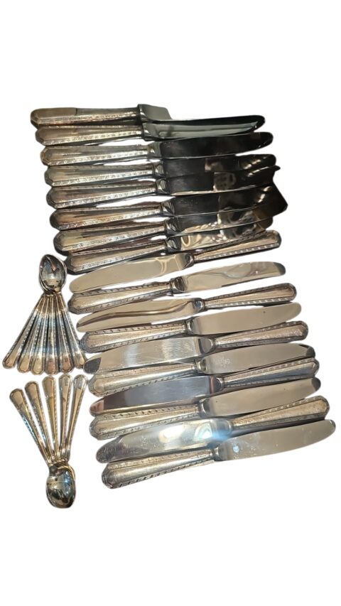 Conjunto de talheres Wolff, espessurado a prata com lâminas inox