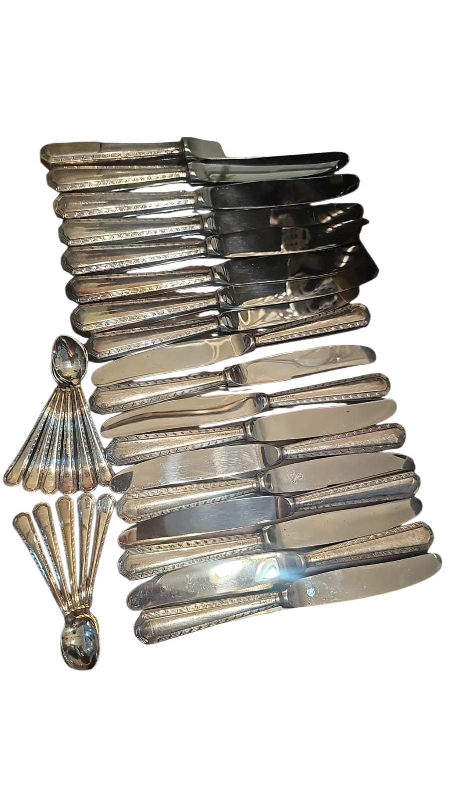 Conjunto de talheres Wolff, espessurado a prata com lâminas inox