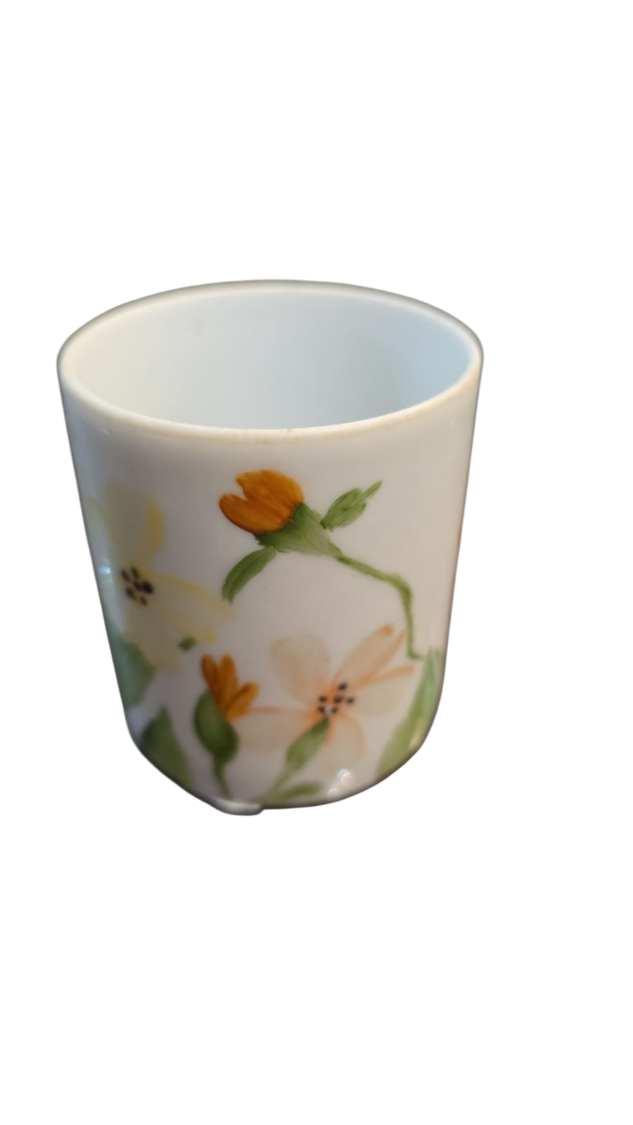 Antigo copinho ou paliteiro de porcelana pintado a mão