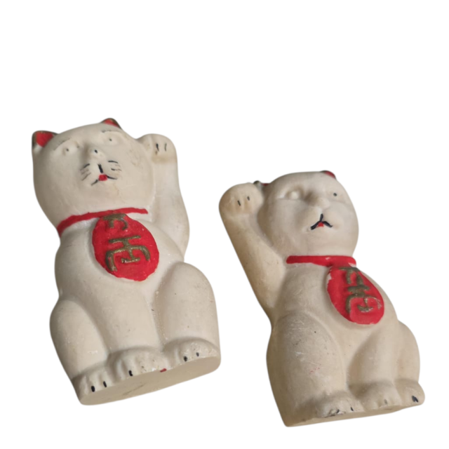 Par de gatos da fortuna chineses