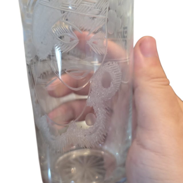 Copo de cristal lapidado a mão