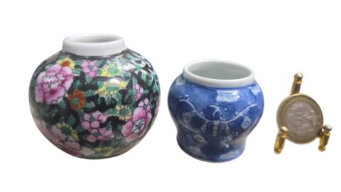 Par de vasinhos de porcelana chinesa