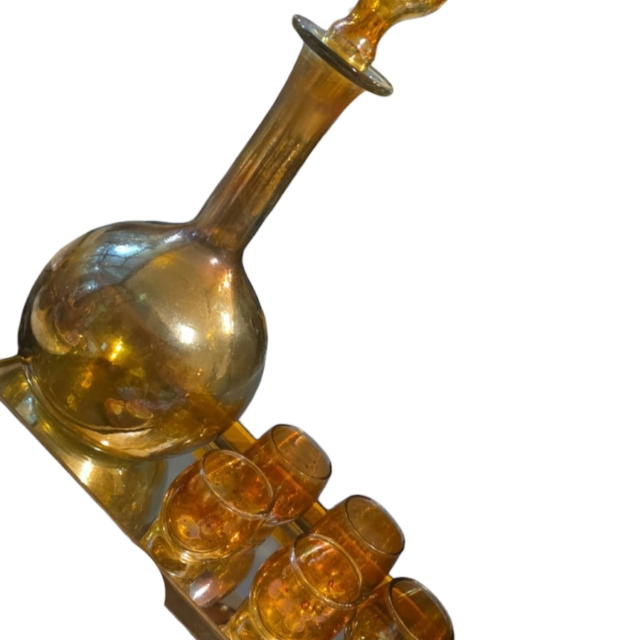 Conjunto de licor Carnival Glass