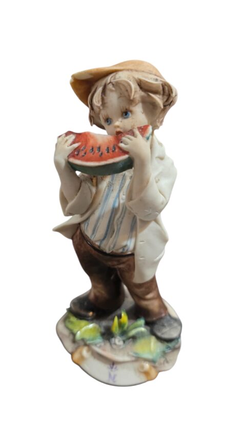 Antiga escultura italiana de porcelana Capodimonte
