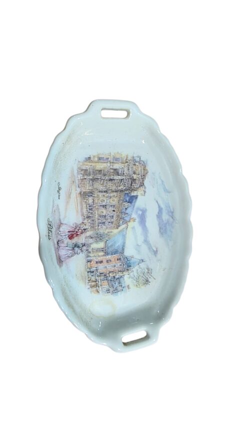 Bandejinha de porcelana com bela arte