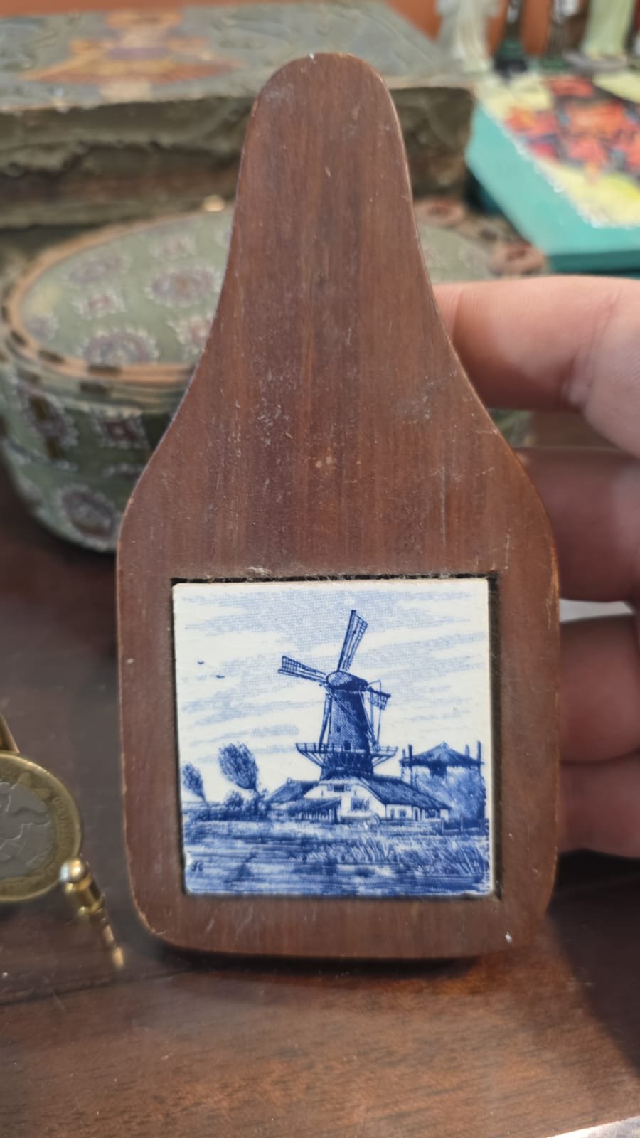 Pequena tábua de frios de madeira, holandesa Delft - Imagem 2