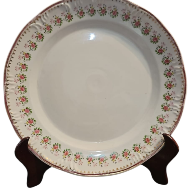 Grande e gracioso prato de bolo porcelana Schmidt