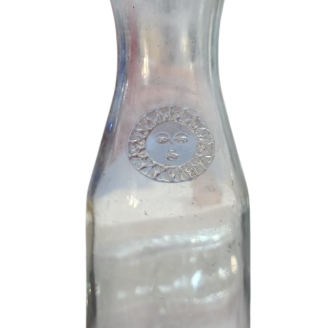 Garrafa de grosso vidro, vinho bon sol, anos 80