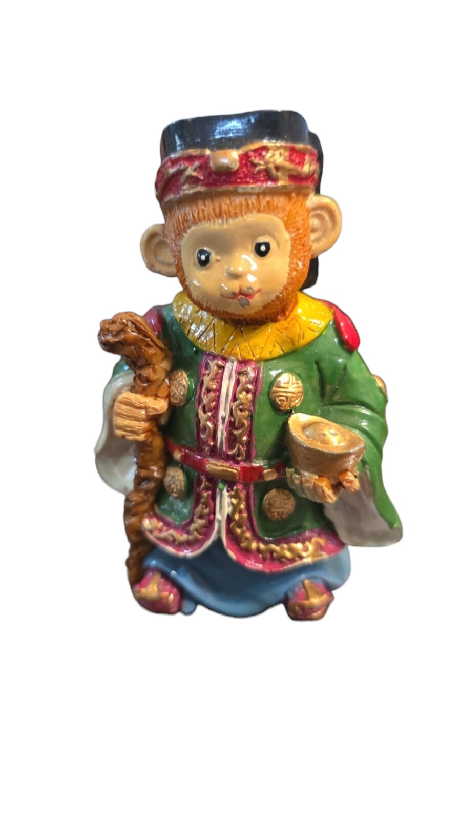Macaco chines, esmaltado com bela policromia