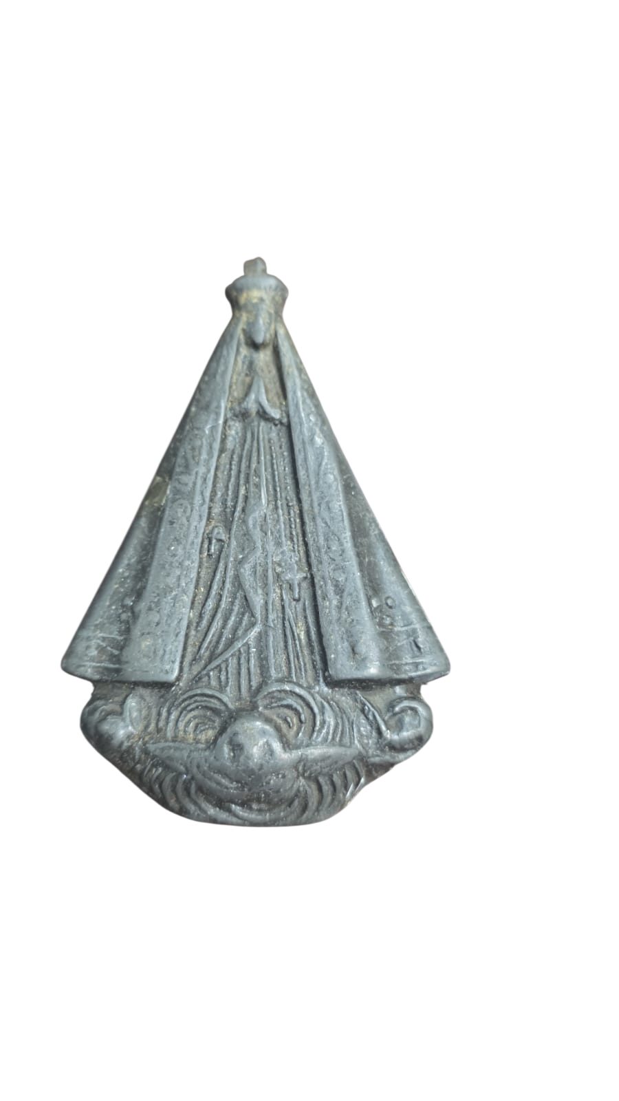 Antiga arte sacra de metal, adorno para móveis