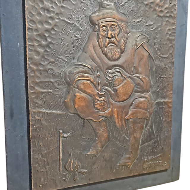 Quadro gaúcho de cobre feito a mão