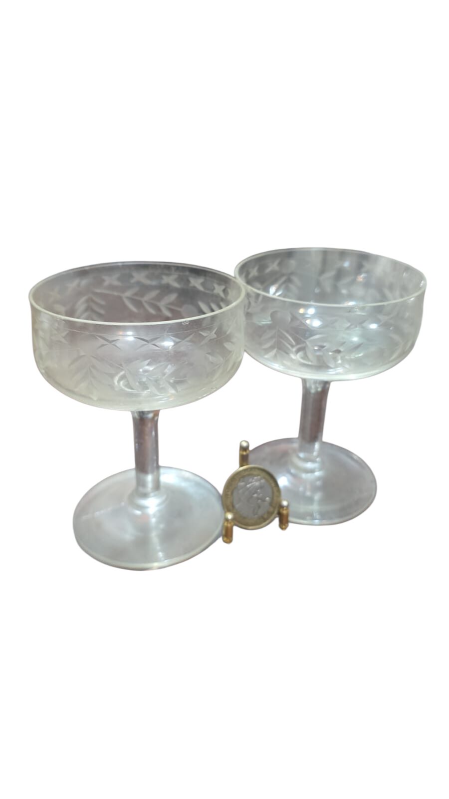 Par de taças de cristal