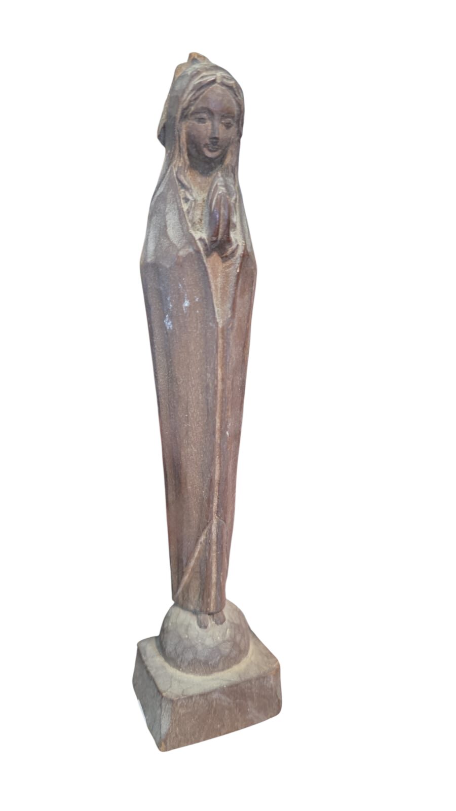 Antiga escultura sacra de madeira de lei